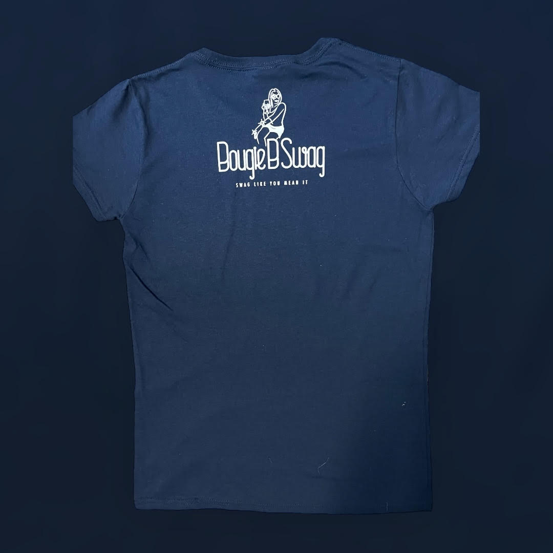 Bougie B Swag Getting Bougie With It Crew Neck Navy